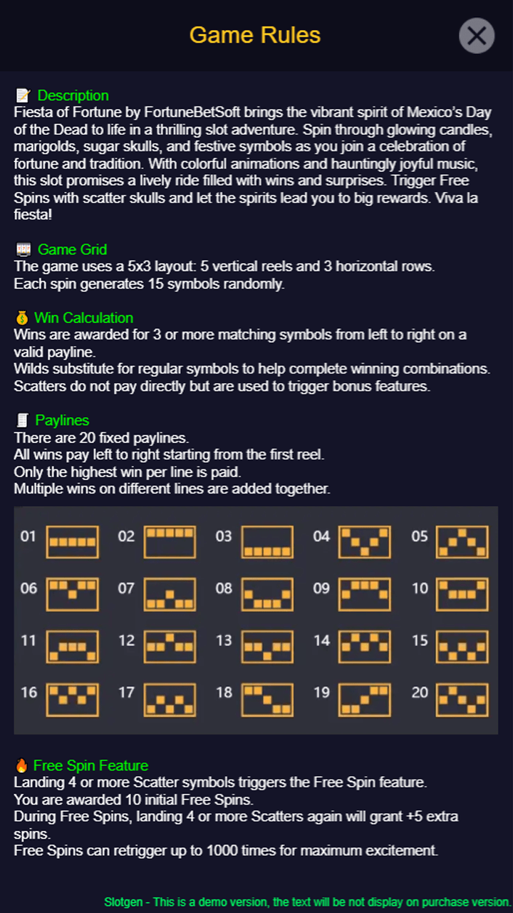 Fiesta of Fortune  - HTML5 Game