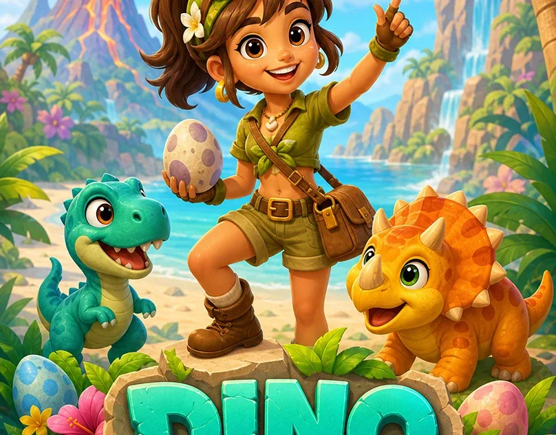 Dino Island slot art